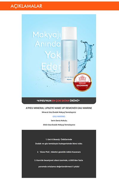 Missha Dual Phase Sensitive Eye & Lip Makeup Remover 100ml Mineral Lip & Eye Remover (Eau-Marine)