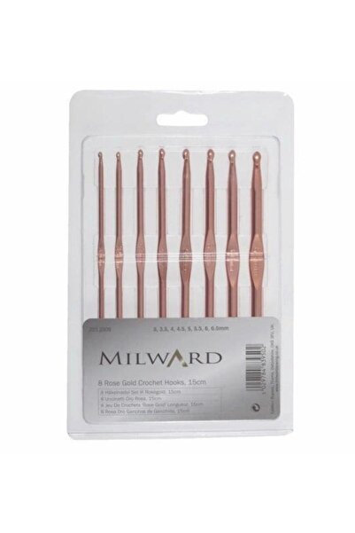 Milward Rose Gold Crochet Hooks - 8 Adet Tığ Seti 15cm