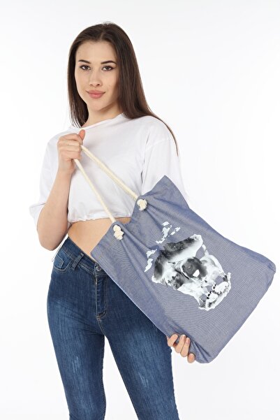 Turkish Lion Kadın Yavru Kangallar Logolu Yıkanabilir Bez Çanta