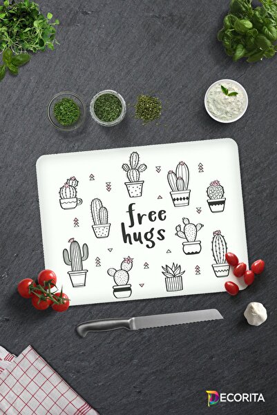 Decorita Free Hugs |   Glass Cutting Board - Glass Cutting Board |   30cm X 40cm