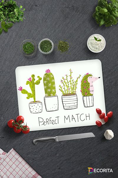 Decorita Perfect Match |   Glass Cutting Board - Glass Cutting Board |   30cm X 40cm
