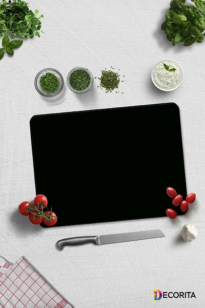 Decorita Solid Color - Black |   Glass Cutting Board |   30cm X 40cm