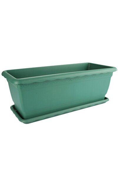 Emek Dekoratif 5 Adet 36 Litre Tabaklı Bahçe Saksı No:1 Yeşil