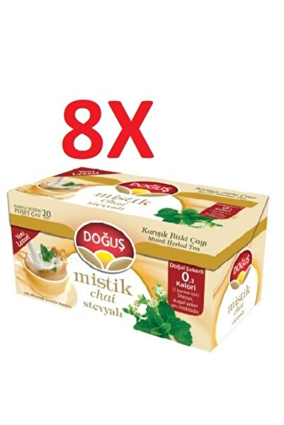 Doğuş Çay Doğuş Stevyalı Mistik Chai 8 Kutu 20'li Süzen Poşet Sallama Bitki Çayı