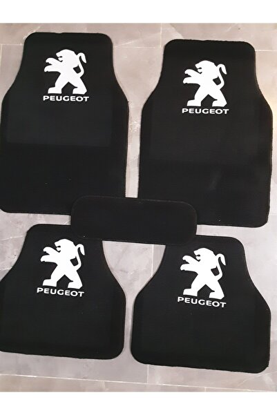 Universal Peugeot 306 Logolu Siyah Çift Katlı Halı Paspas Seti