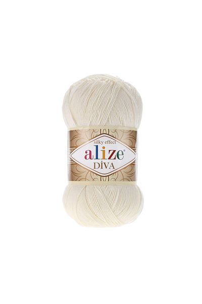 Alize Silky Effect Diva Hand Knitting Lanyard Ball Light Cream 62