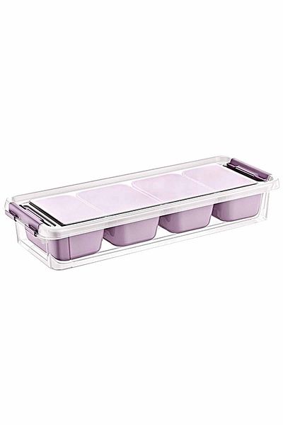 İntekcity 2.5lt Plastic Organizer - Maxi 4 Compartments, Storage Box with Lid