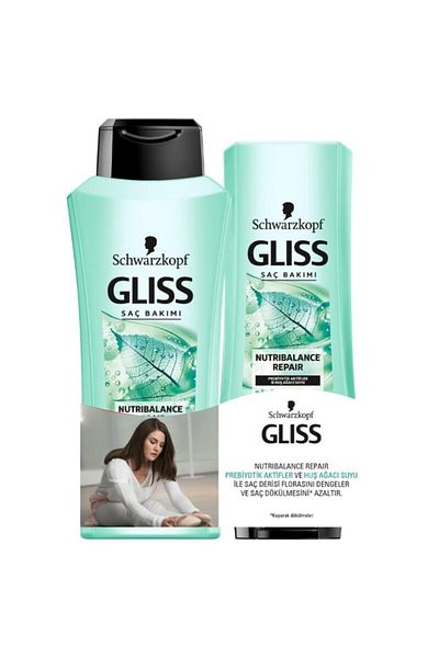Gliss Nutribalance Shampoo and Conditioner - 360 ml Anti-Hair Loss
