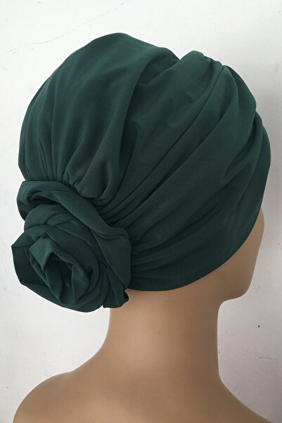 Vera Bonnet Ready Turban Rose Knot - Emerald Green