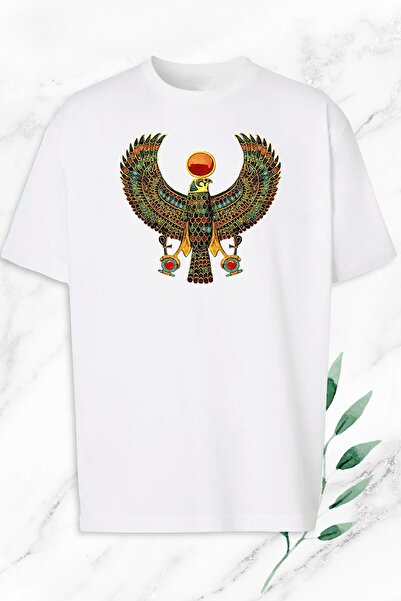 perseusshopping Unisex White Oversize Mythology Ancient Egypt Horus Eagle Pri...