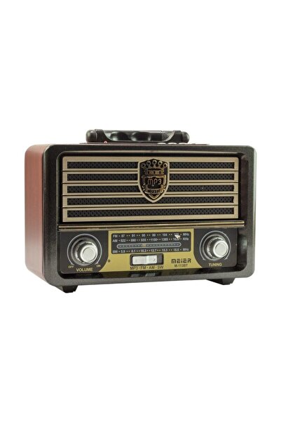 113bt Nostaljik Radyo Ahşap Görünümlü Bluetooth Fm Sd Kart