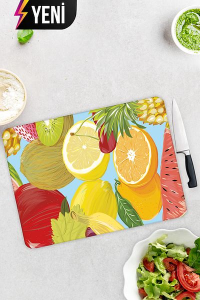 Decorita Sour Fruits |   Glass Cutting Board - Glass Cutting Board |   30cm X 40cm