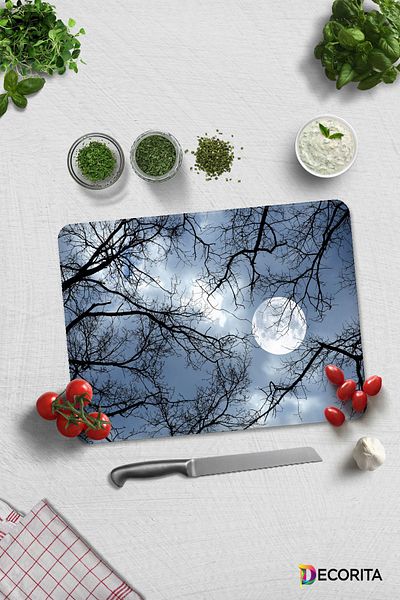 Decorita Night Pattern |   Glass Cutting Board - Glass Cutting Board |   30cm X 40cm
