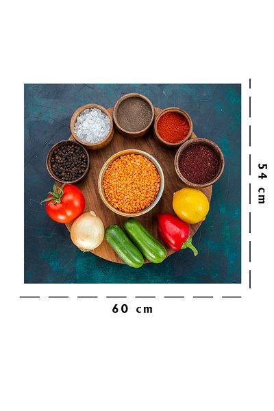 Tilki Dünyası Kitchen Stove Back Sticker Fresh Vegetables And Spices