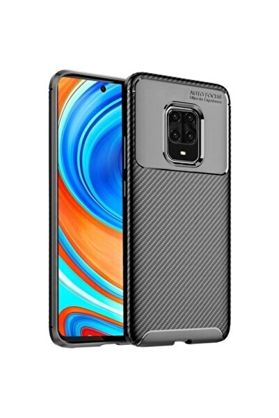 Fibaks Redmi Note 9s Kılıf Rugged Armor Karbon Desenli Yüksek Kalite Silikon Negro