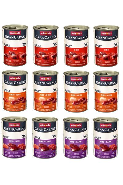Animonda Grancarno 3 Çeşit Karma Köpek Konserve 400 Gr. X 12 Adet