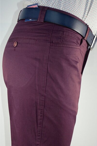 Bomonti Men's Burgundy Lycra Trousers