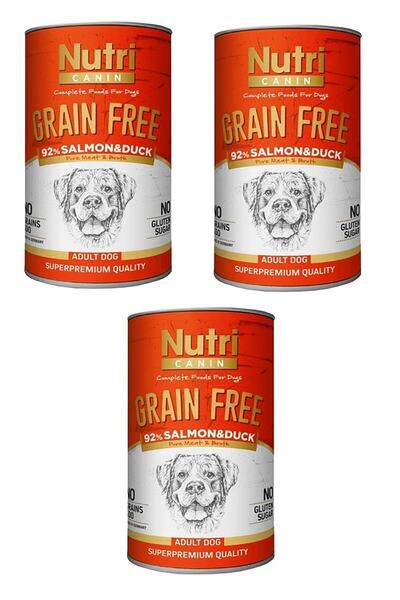 Nutri Canin Tahılsız Somon Ve Ördekli Köpek Konserve 400 Gr. X 3 Adet