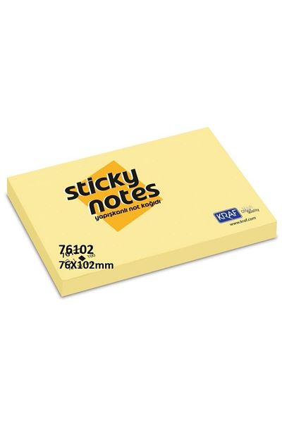 KRAF Adhesive Note Paper 76 X 102 Yellow