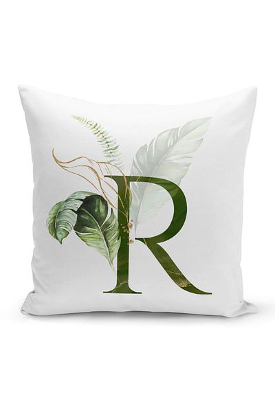 Filamente Coperta de pernă cu imprimare digitală pe două fețe Litera R
