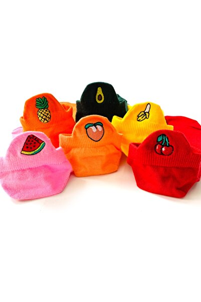 Socks Stations 6 чифта плодови бродерии, унисекс, цветни чорапи в кутия