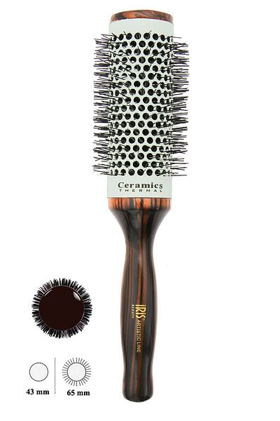 IRIS Ceramic Thermal Blow Dry Brush with Wooden Handle 43 Mm Large 51032