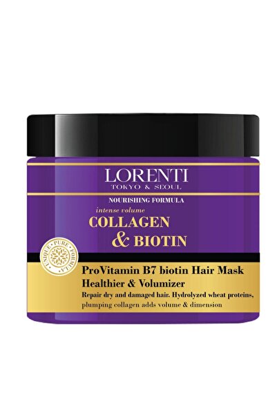 LORENTİ قناع الشعر بالكولاجين والبيوتين بروفيتامين ب7 500 مل