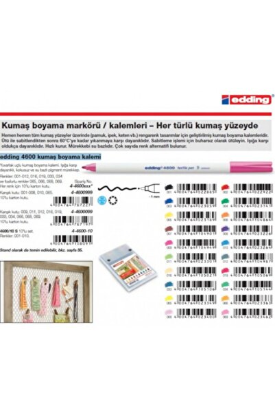 Edding 4600 Kumaş Boyama Kalemi 1.0mm Siyah