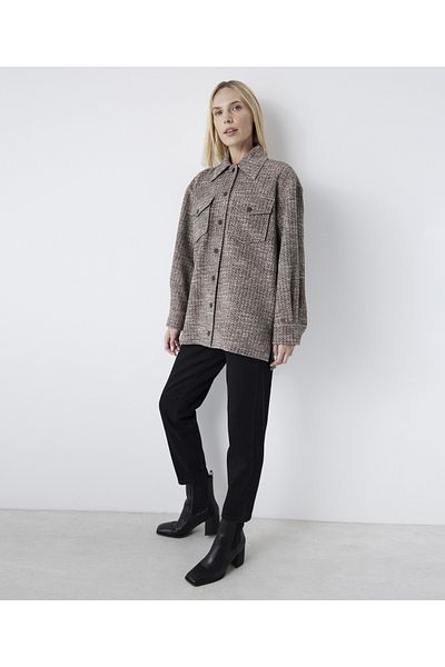 MISS IPEKYOL Oversize μπουφάν πουκάμισο με τσέπες