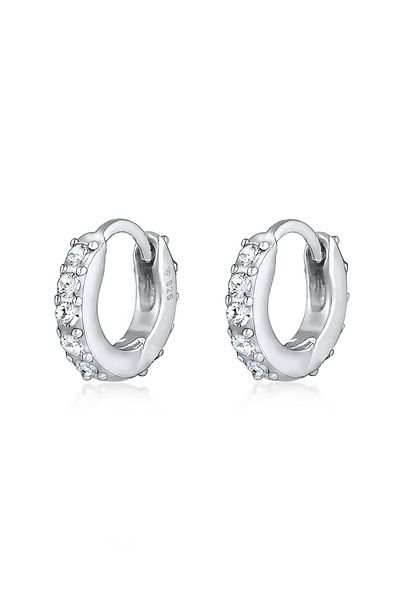 ELLI Ohrringe Creolen Minimal Kristalle 925 Silber