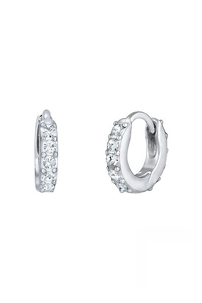 ELLI Ohrringe Creolen Minimal Kristalle 925 Silber