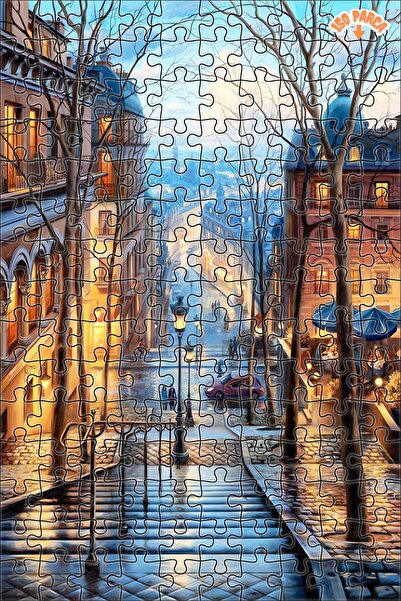 Teona Ahşap Sonbahar Günü Marcel Sanat Elmas Mozaik Çerçeveli Asılabilir Ahşa...