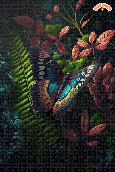 Teona Ahşap 3 Boyutlu Tropikal Doğa Manzara Temalı Çift Katlı Çerçeveli Asıla...