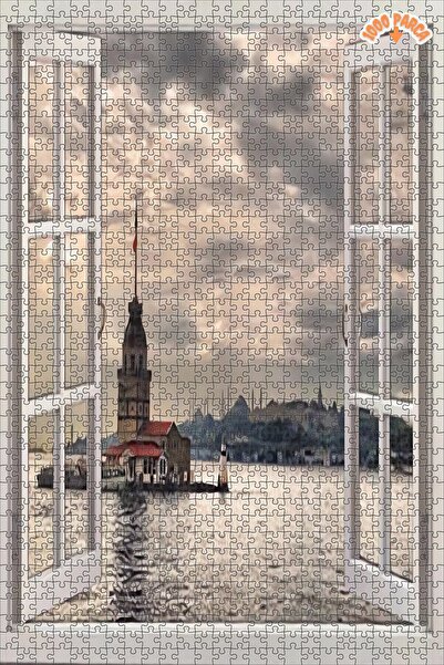 Teona Ahşap Kız Kulesi Dekoratif Çift Katlı Çerçeveli Asılabilir Ahşap Puzzle...