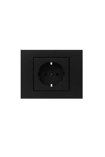 OVİVO Grano Black 5 Pieces of Switch, 5 Pieces of Grounded Socket, 5 Pieces of Commitator Recessed-umut Elektrik