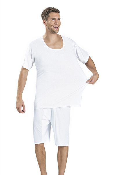 Jiber White Cotton Crew Neck Large Size Undershirt Undershirt - 2 Pieces