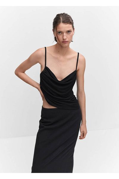 MANGO Woman Draped Strap Top
