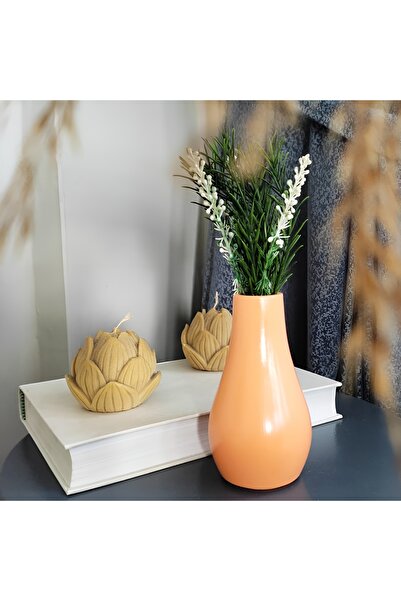 E.M.S AVM Vază portocalie pastel - 13 CM x 7 CM Pulover decorativ