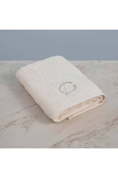 Chakra 50x90 Cm Ecru Solid Embroidered Face Towel