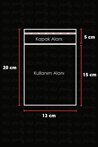 Eliz Party 13x20cm Şeffaf Bantlı Yapışkanlı Opp Parlak Jelatin Poşet Bijuteri Aksesuar Paketleme Poşeti 100 Ad