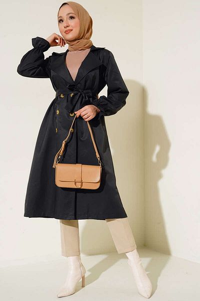 VOLT CLOTHİNG Trenchcoat für Damen mit elastischem Handgelenksgürtel