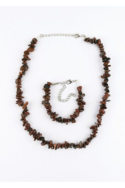 Pelek Butik Obsidian Natural Broken Stone Set DT15