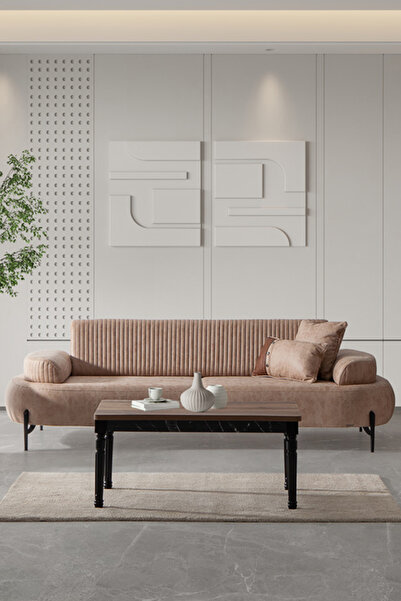 SANDALİE Cross 3+1 Salon&oturma Odası Koltuk Takımı - Krem&Kahve