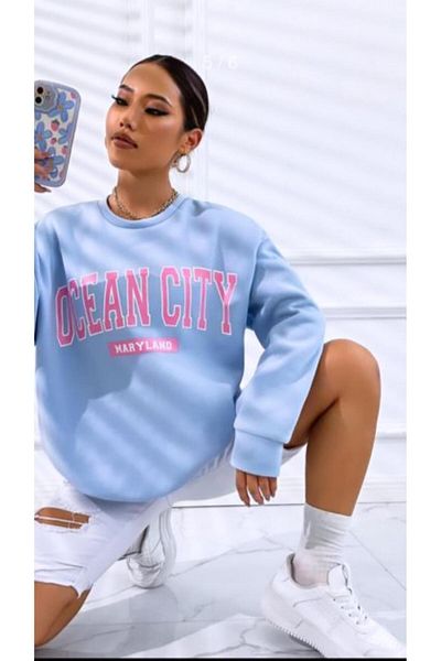 BENROMA OCEAN CITY Printed Oversize Sweat