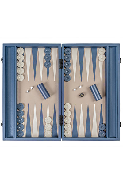 SARAY TAVLA LÜKS DERİ TAVLA - OCEAN BLUE