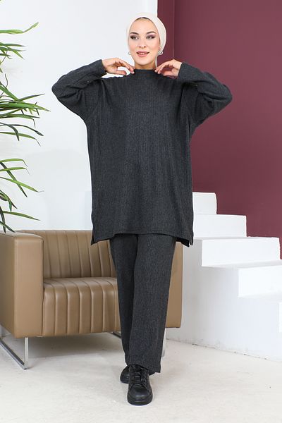 MAY MARA Large size stand-up collar winter casual trouser suit