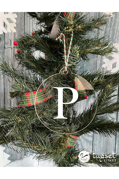 t tuğset etiket Letter White Plexi Christmas Tree Ornament - Rearview Mirror Ornament Plexi Letter-a1