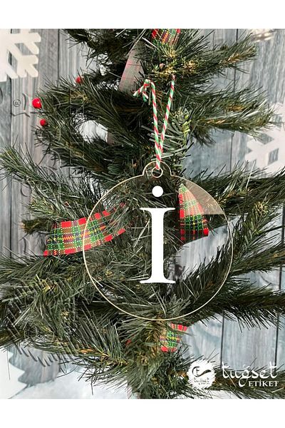 t tuğset etiket Letter White Plexi Christmas Tree Ornament - Rearview Mirror Ornament Plexi Letter-a1