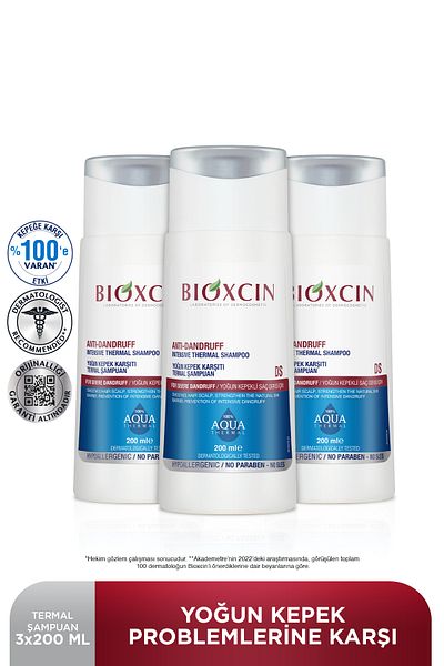 Bioxcin Aqua Thermal DS 200 Ml Set of 3 - Shampoo Effective Against Dense Dandruff