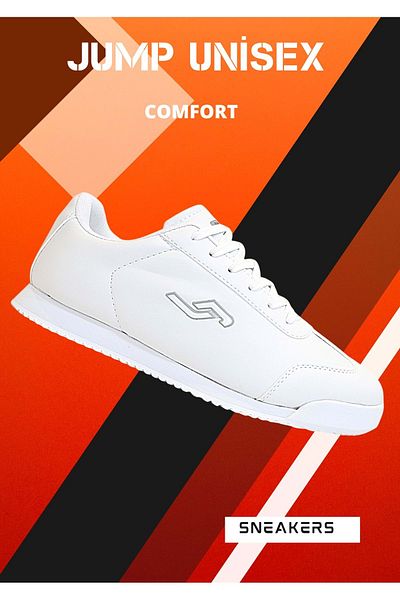 Jump 1770-28165 Anatomical Sole Unisex Sneakers Shoes WHITE